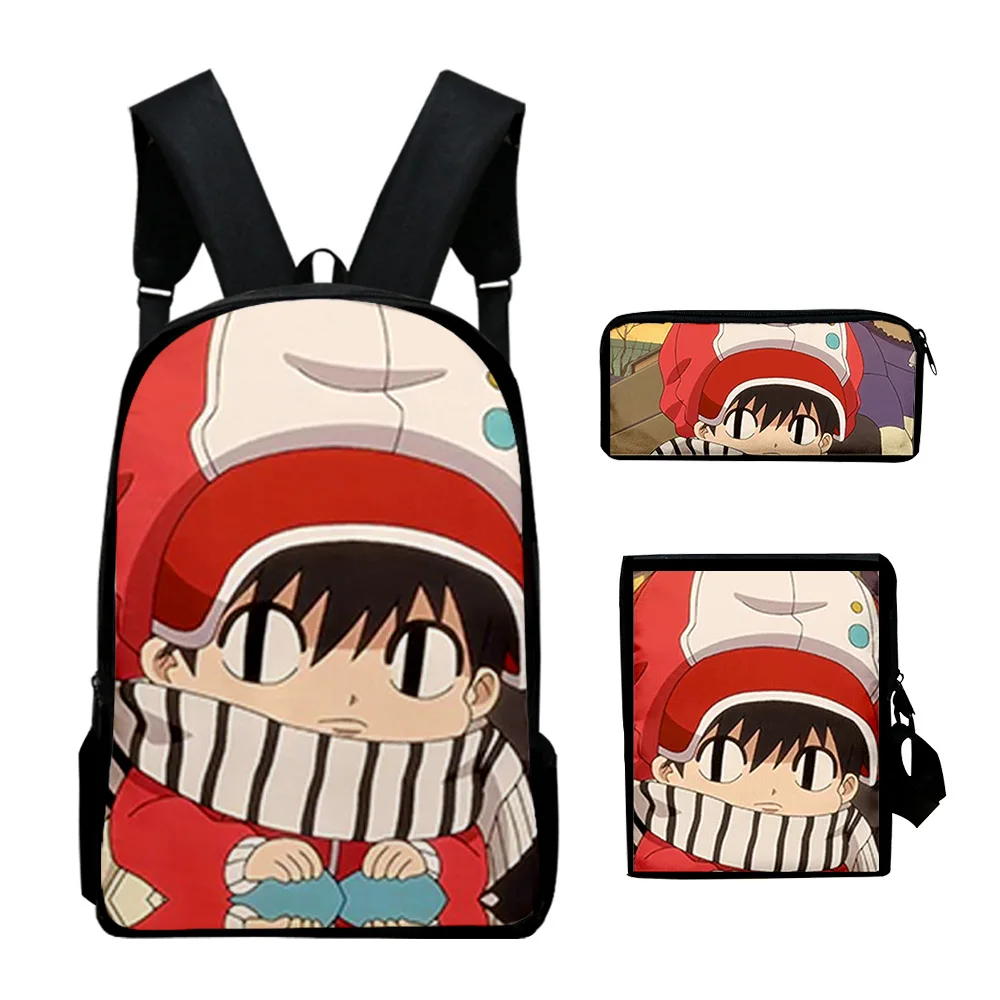 Harajuku Kotaro Lives Alone Anime 3D Print 3pcs/Set pupil School Bags Laptop Daypack Backpack Inclined shoulder bag Pencil Case