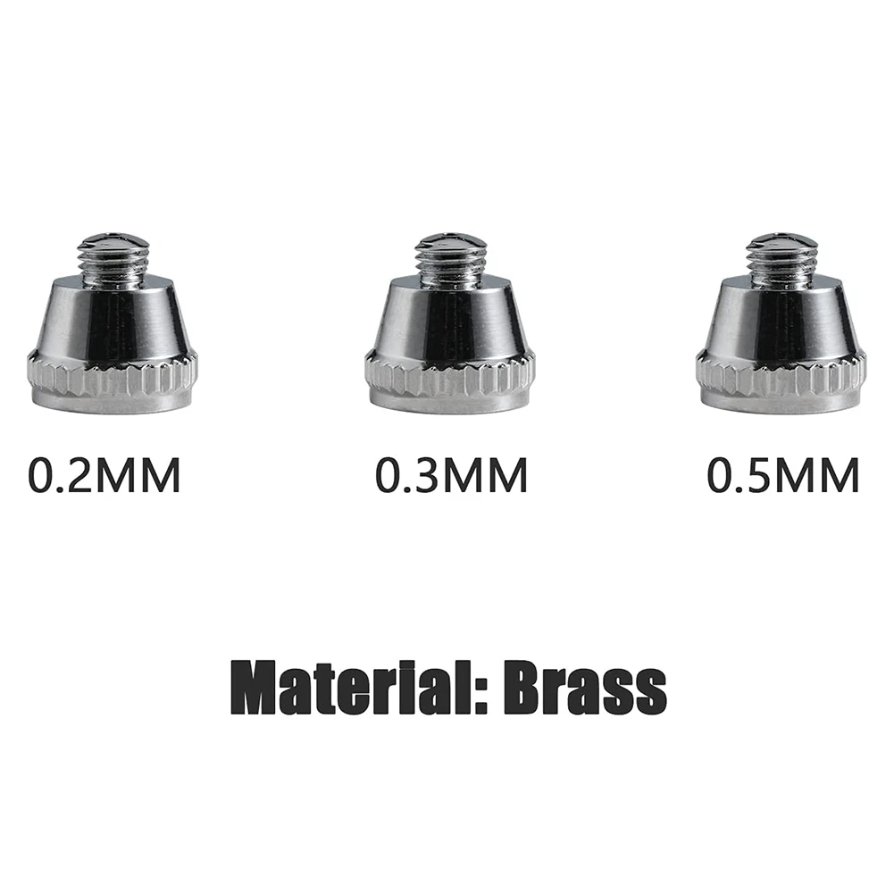 Tappo ago ugello aerografo 0,2 mm 0,3 mm 0,5 mm Accessori di ricambio Parti con chiave per kit pistola a spruzzo aerografo