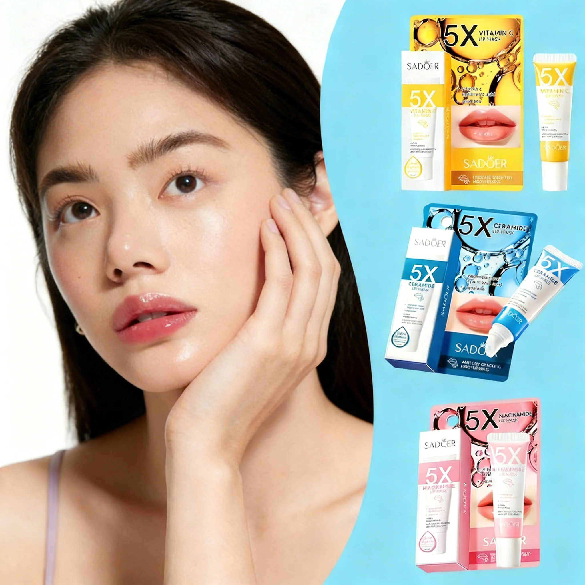 Vitamin C Moisturizing Lip Mask Plump Lips Nourishing Hydrating Lip Balm Lip Plumper Lipstick for Beauty Lips Skin Care