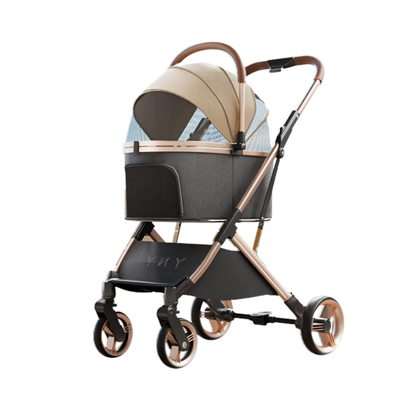 *e dSeparable High-End Dog & Cat Pet Cart Foldable Washable Comdtable Ultra-Light Durable Portable Utility Vehicle&