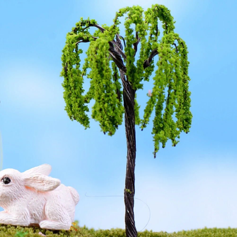 Pohon untuk miniatur peri ornamen taman rumah boneka Pot tanaman Figurine DIY kerajinan