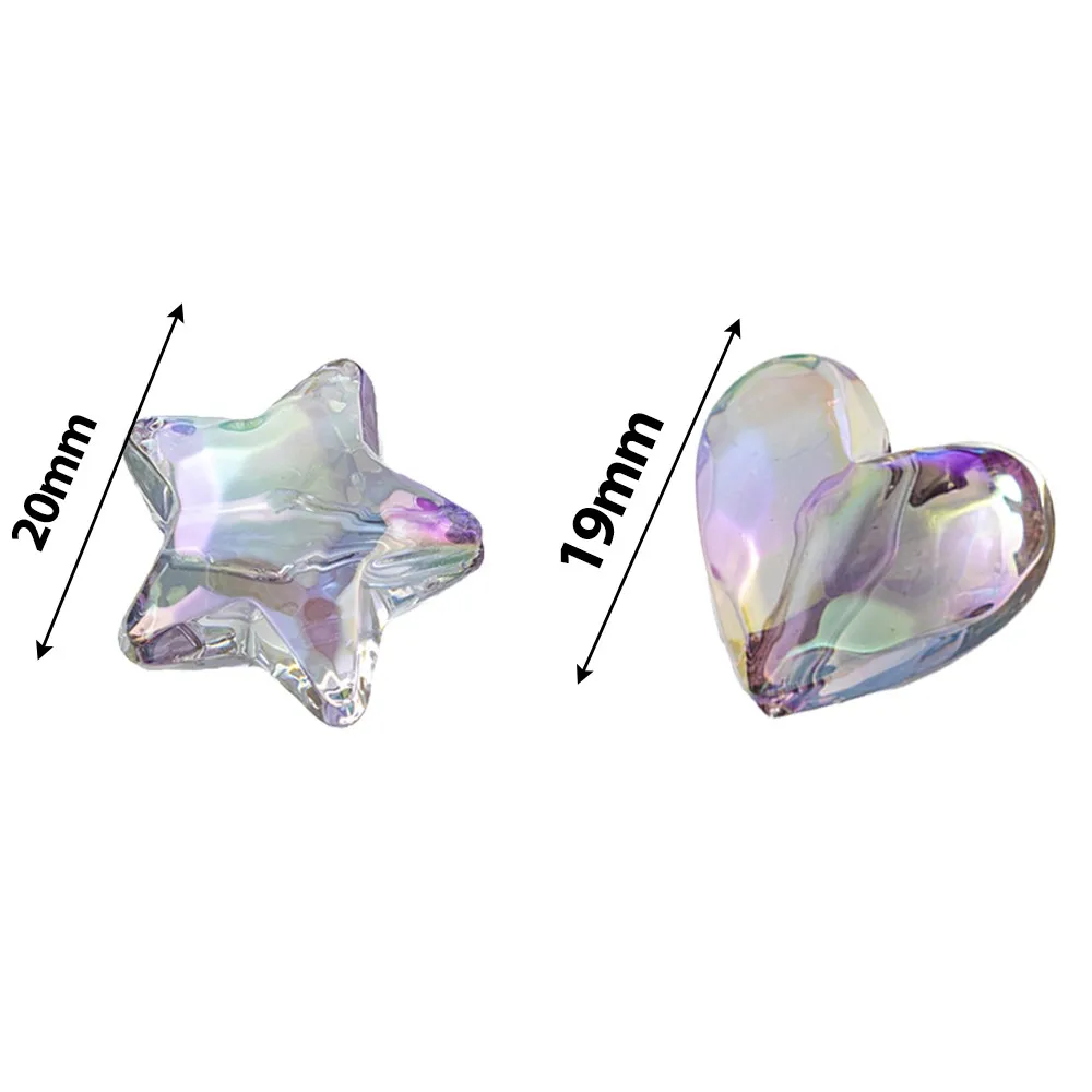 20 قطعة قلب أكريليك نجمة خماسية فضفاض خزر عازل DIY بها بنفسك اليدوية قلادة سوار مستلزمات صناعة المجوهرات اكسسوارات
