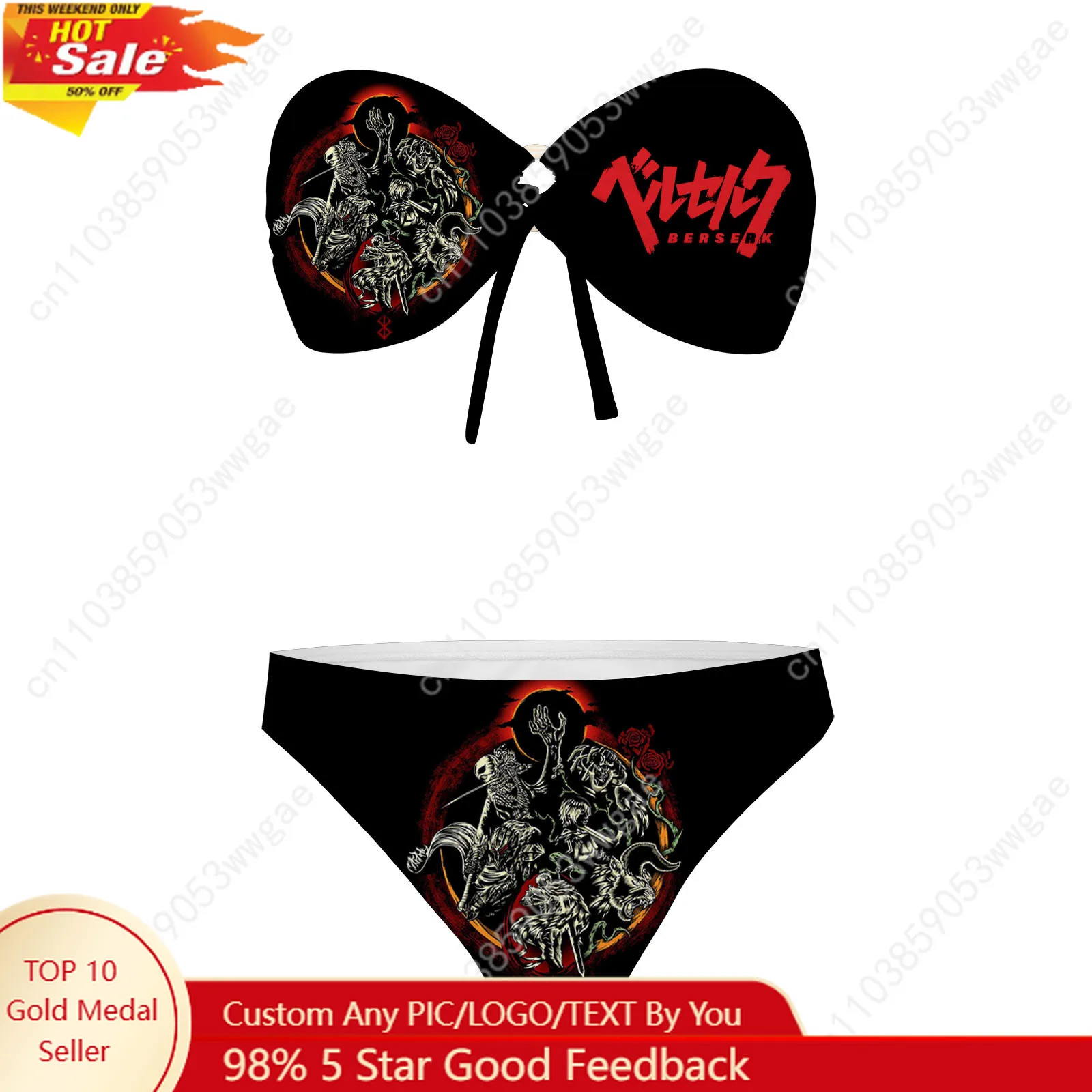 

Berserk Strapless Swimsuit Womens Bathing Suits Personalized Fashion Swimwear Pool Party Beach Sexy Bikini Customize Beachwear