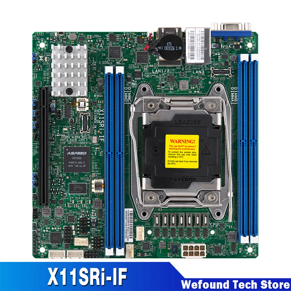 

Материнская плата для рабочей станции Supermicro Mini-ITX LGA-2066 DDR4 C422, поддержка набора микросхем W-2100/2200 X11SRi-IF