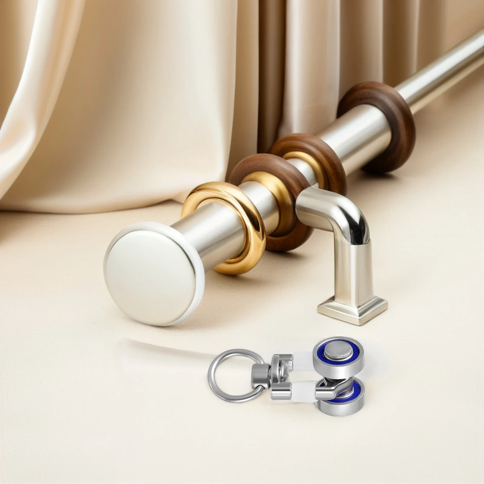 

15Pcs Curtain Track Rollers Metal Ceiling Glider Sliders Silent Operation Curtain Rail Carrier Accessories Set