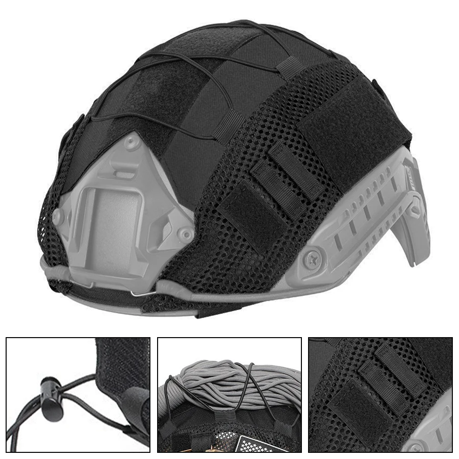 Adjustable Drawstring Helmet Mesh Cover, Full Wrap Curved Fit Helmet Skin, Lightweight Portable Outdoor Helmet Sleeve