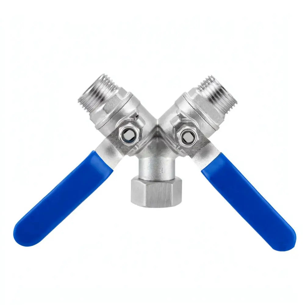 Durable 304 Stainless Steel Y Valve 3 4 GHT Hose Splitter Connector Independent Switch Outdoor Garden Irrigation Tool