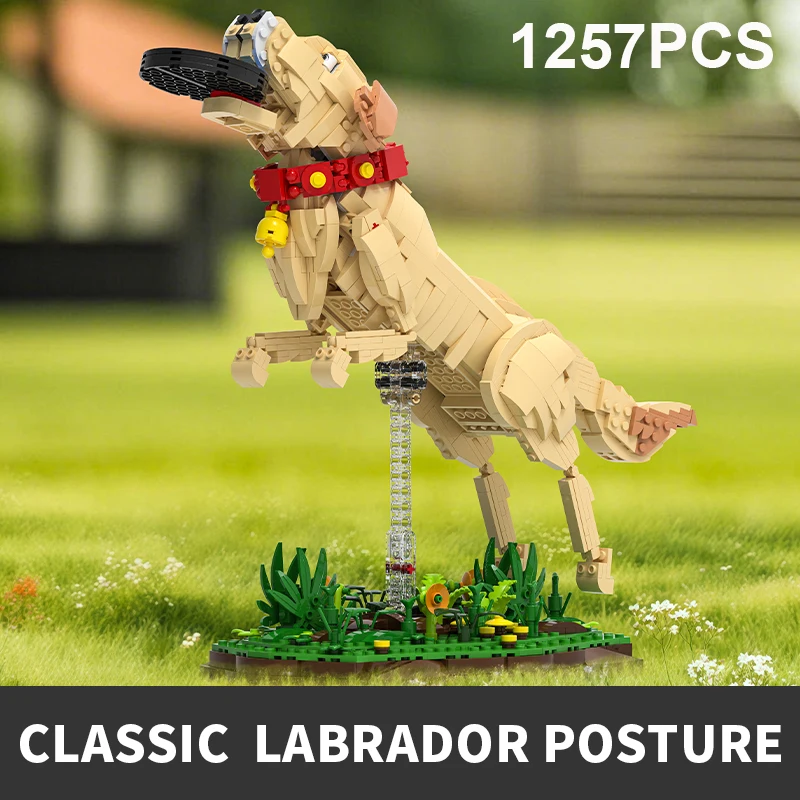 

1257 шт., набор строительных блоков для лабрадора-ретривера, набор моделей животных для детей и взрослых, кирпичи для собак своими руками, креативная идея подарка для мальчиков и девочек
