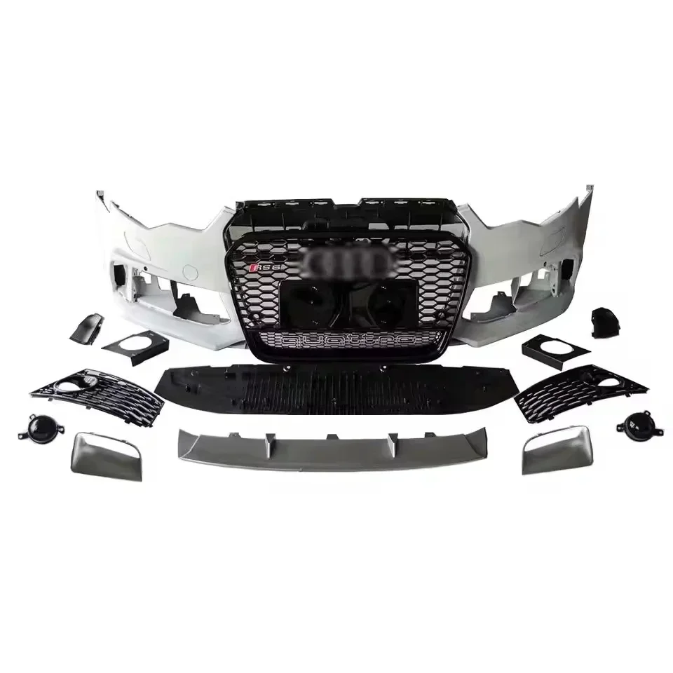 Car bumper auto body kit system for Audi A6 C7 2012 2013 2014 2015 upgrade RS6 model with front bumper grille