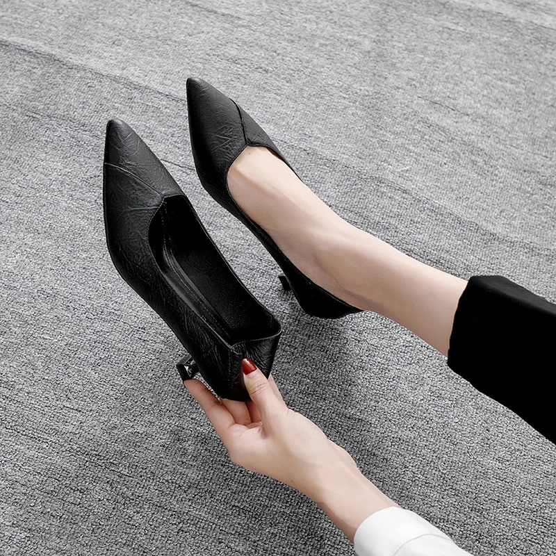 High Heel Shoes for Women 2023 Spring Black Pointed Toe Women\'s Slingbacks Shoes Sexy Dress Office Ladies Stilettos Female Pumps