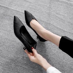 High Heel Shoes for Women 2023 Spring Black Pointed Toe Women's Slingbacks Shoes Sexy Dress Office Ladies Stilettos Female Pumps