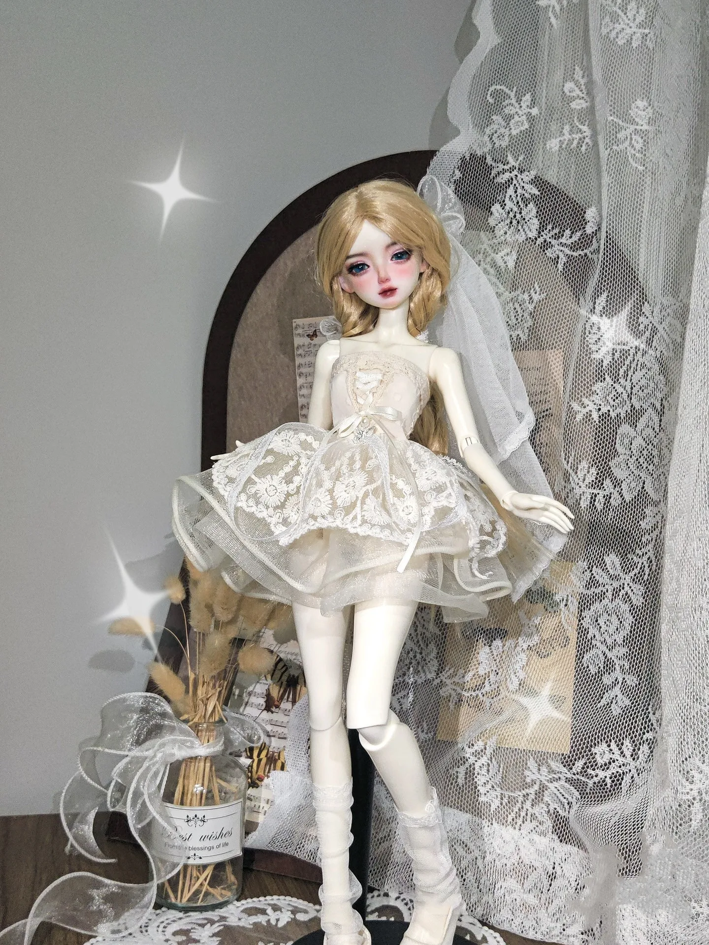 

Doll accessories strapless dress gauze skirt 1/6 1/4 1/3 BJD clothes dress