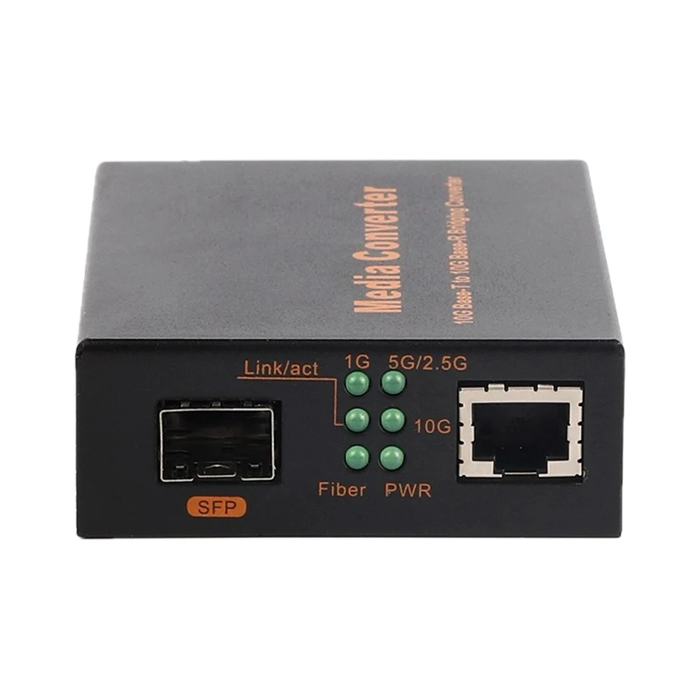 SFP+ Fiber to RJ45 Media Converter 1.25G/10G  SFP+ 10/100/1000M/10G Ethernet Converter SFP+ Slot Without Power adapter