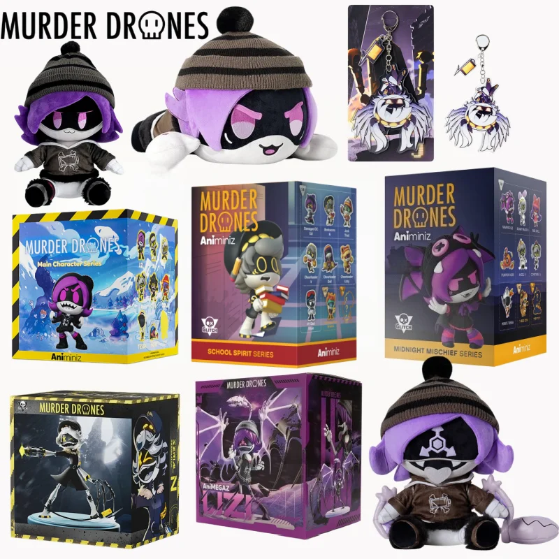 Caja Sorpresa Oficial de la Serie Glitch de Animiniz Murder Drones, Set Completo de Figuras Coleccionables Uzi N V J CYN