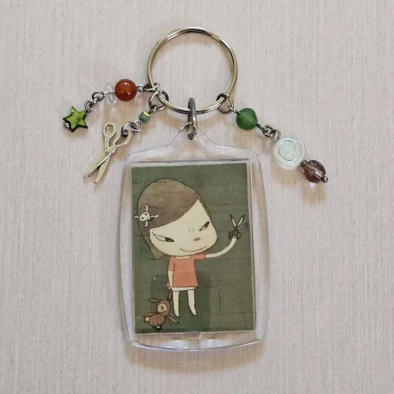 Yoshitomo Nara Handmade Beaded Keychains
