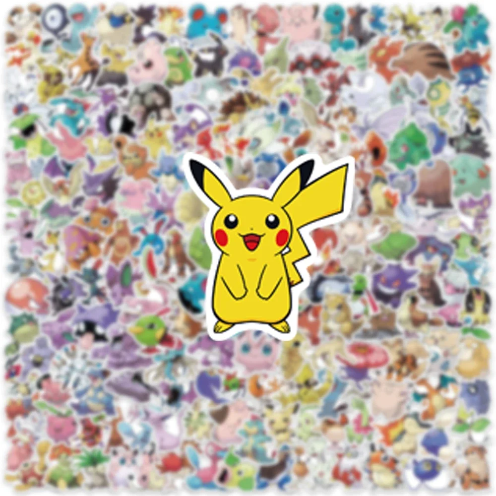 100/200/300 Stück Pokemon Kawaii Pikachu Aufkleber Dekoration Sticker für Laptop, Skateboard, Auto, Gepäck, Handy, Wasserdichter Aufkleber Spielzeug – Detail 8