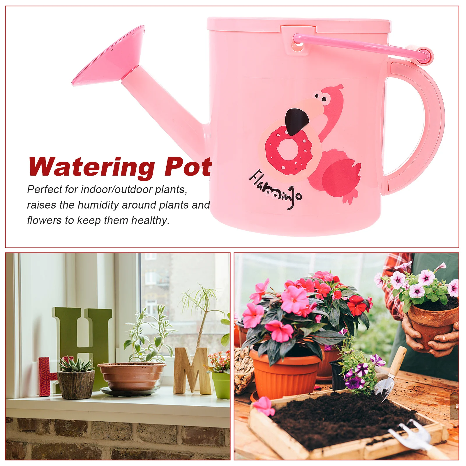 1pc Plastic Watering Can Flamingo Shape Long Spout For Indoor Outdoor Plants Succulent Watering Device Garden Tool Household Pot