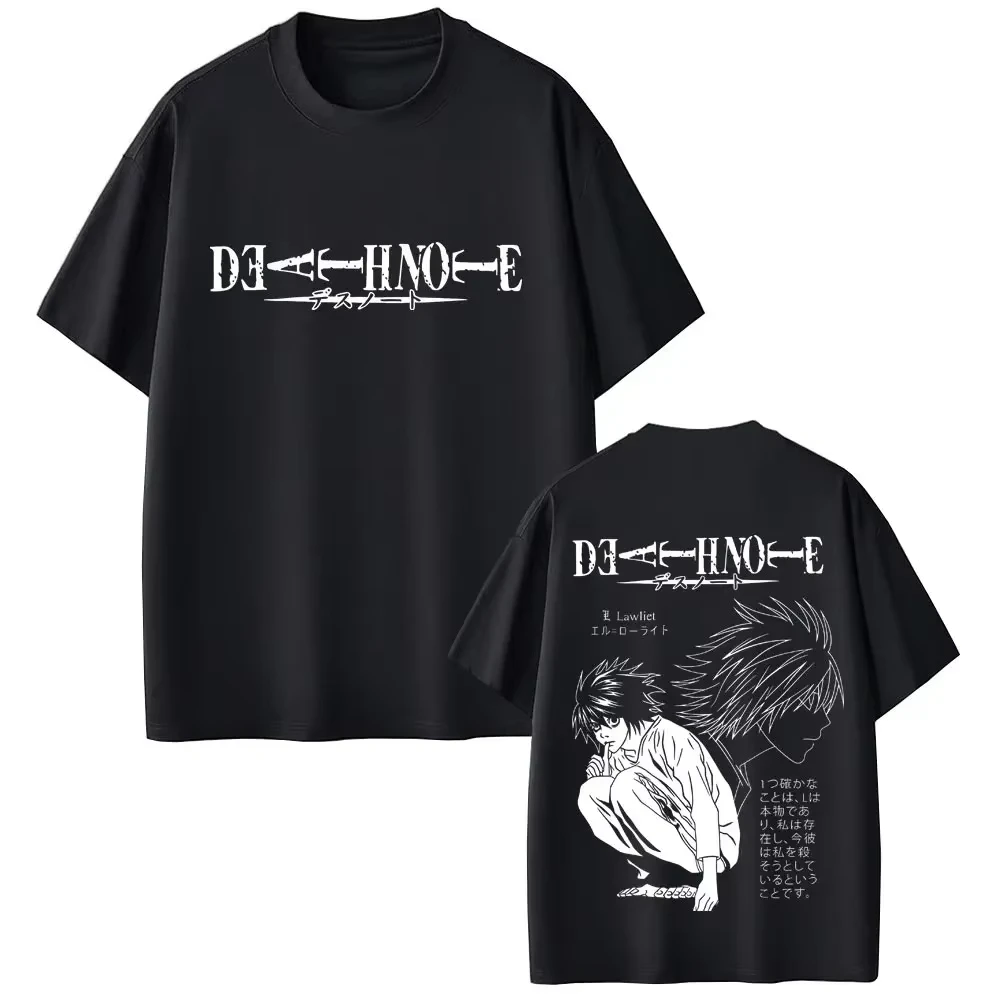 2026 Anime Death Note T-shirt Vintage Loose Oversized Unisex T-shirt Trendy Cotton Harajuku high quality Couples Breathable soft