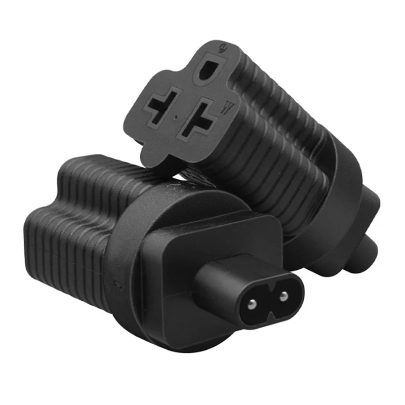 Black IEC320 C8 Male to US NEMA 5-15R 5-20R 6-15R 6-20R Female Travel Power Adapter Plug American 3Pin to C7 Convert Socket
