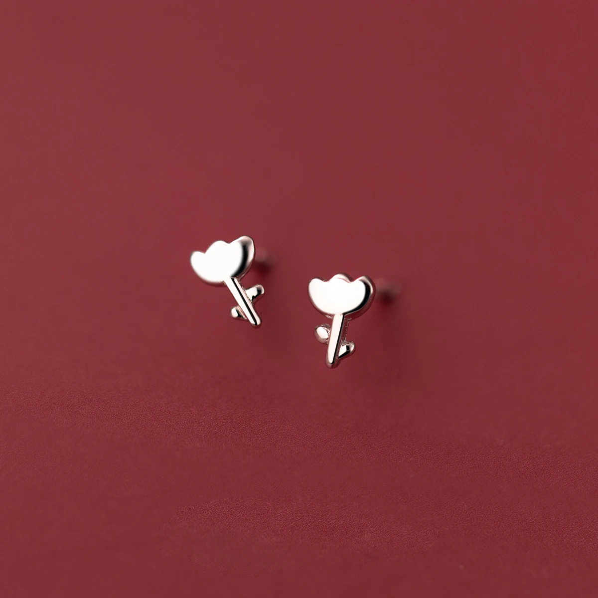 RYJU 925 Sterling Silver Sweet Cute Flower Stud Earrings For Fashion Women Party Fine Popular Jewelry Minimalist Accessories