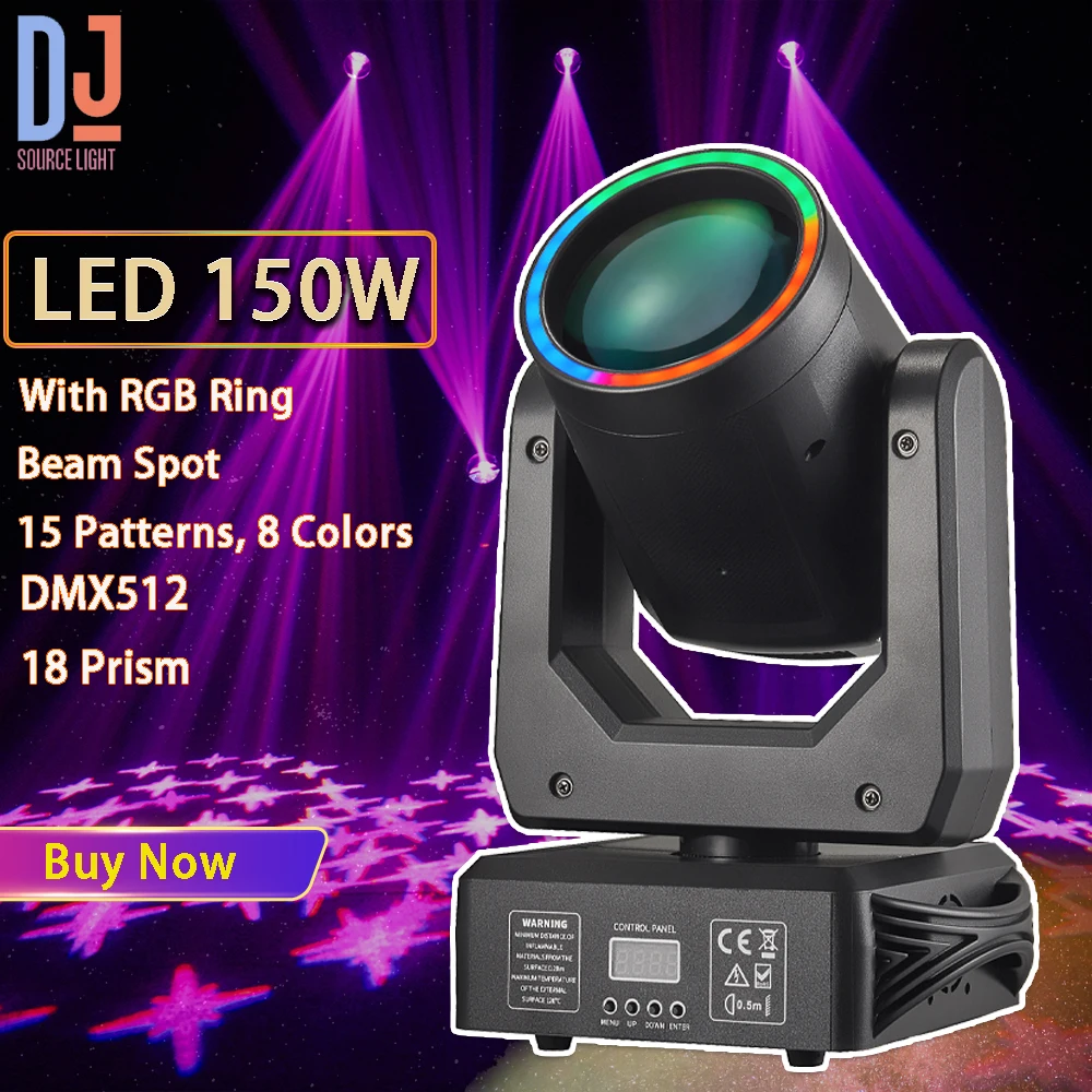 New LED 150W Moving Head Light Beam Spot Stage Lights 18 Prism With Aperture DMX512 For DJ Disco Party Club Stage Effects Lamp