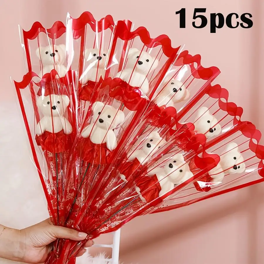 1/5/10/20/50/100pcs Gift for Her/Him, 10–15 pieces, Bouquet of Teddy Bears in a Colorful Bag, Perfect for Valentine's Day, Mothe