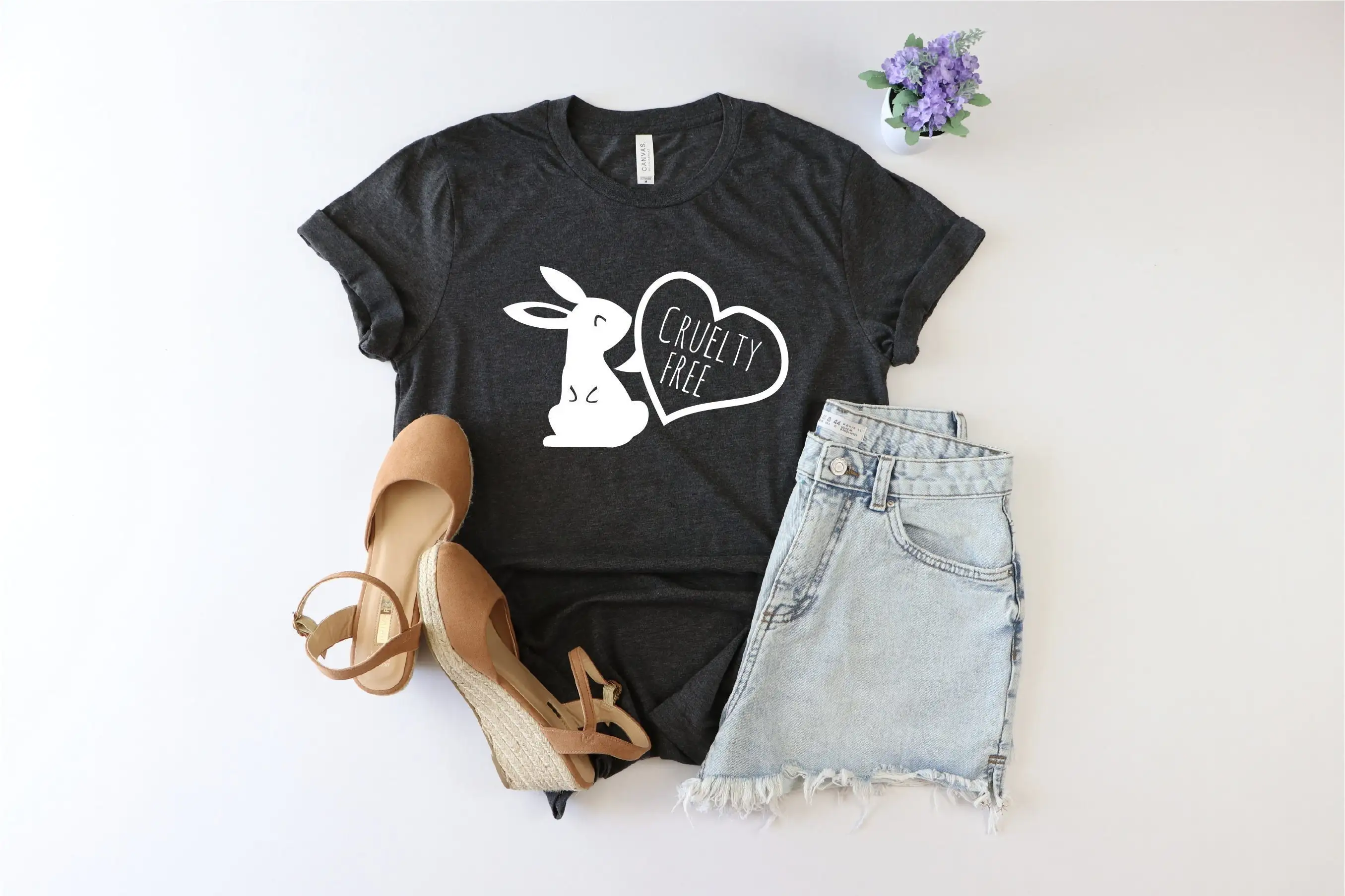 Cruelty Free Bunny T Shirt Animal Lover Funny Vegan Rights For