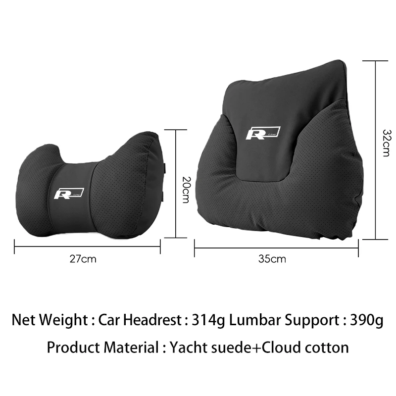 Car Accessories Headrest Lumbar Support Seat Neck Pillow For VW R Golf Passat mk5 Polo Jetta Scirocco GTE GTI Tiguan CC T-ROC Sh