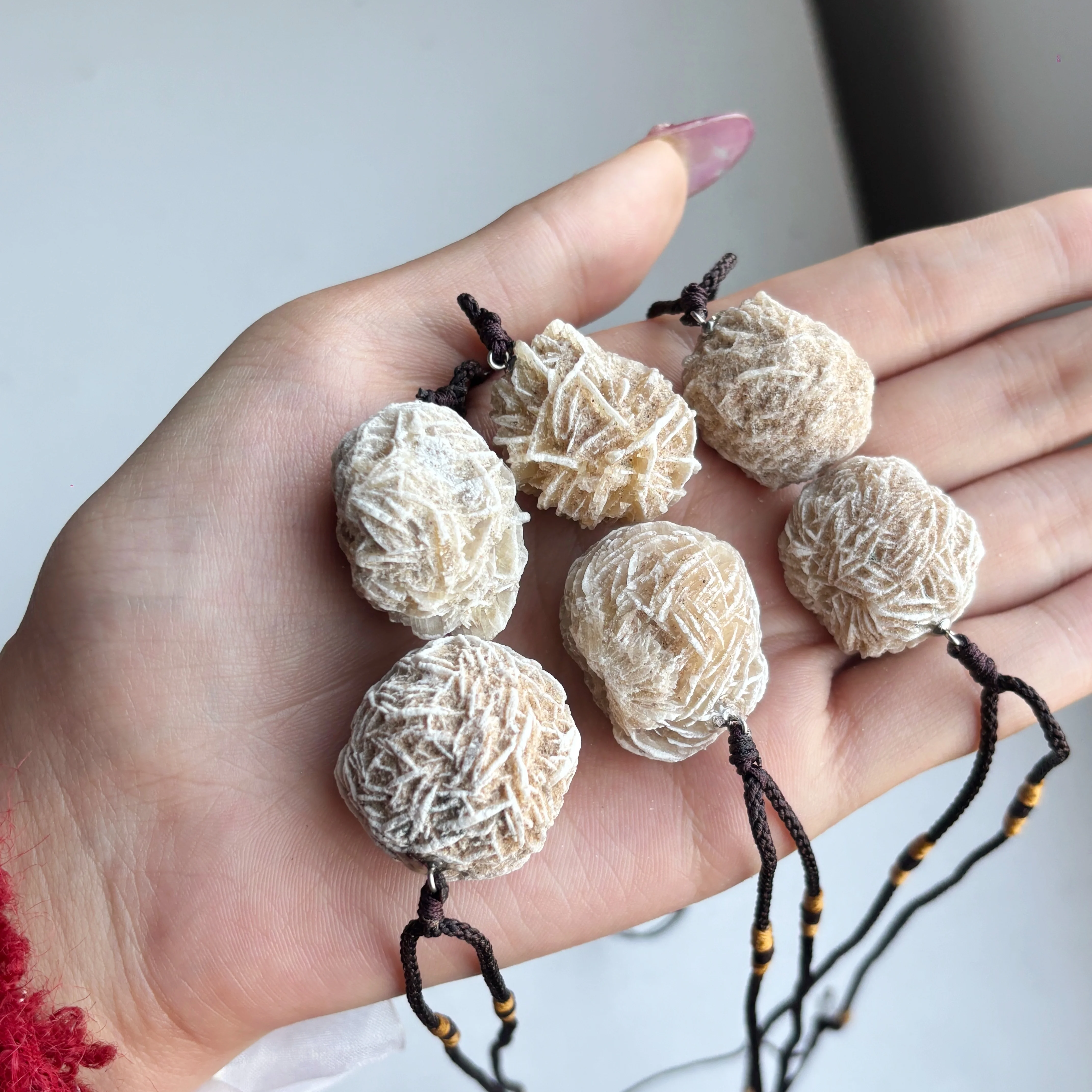 Desert Rose Necklace, Rose Rock, Selenite, Sandrose Pendant, Raw Quartz, healing Crystal, Boho, Hippie, Reiki, Chakra, Gift for