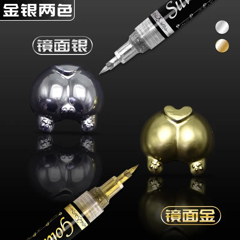 Marker Electroplating Chromium Metal Color Mirror Effect Gold And Silver Touch Up Paint Reflective Paint Handheld Coloring
