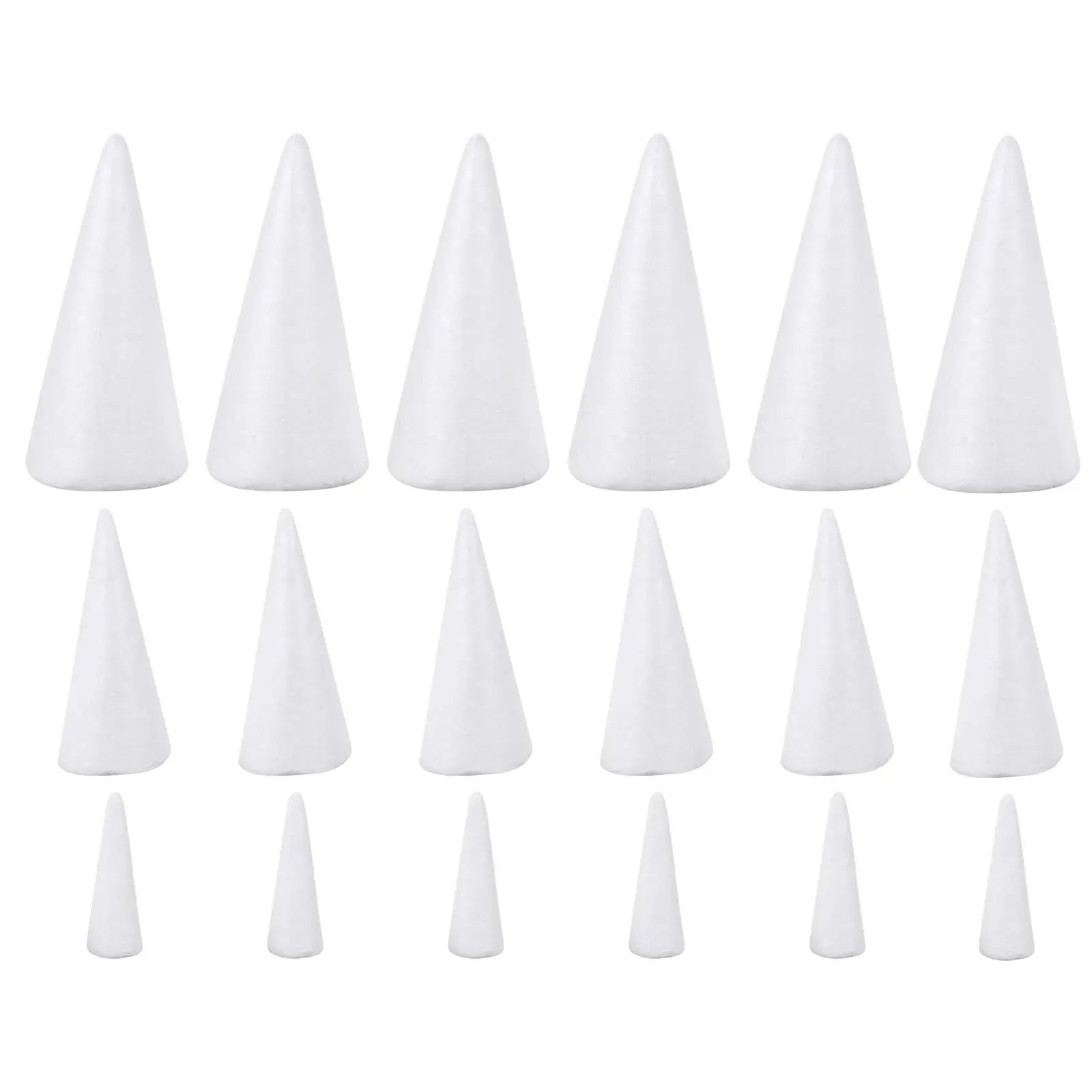 

24 Pcs Christmas Tree Foam Decorations 70mm 110mm 150mm Smooth Surface Craft Safe Kids Party Gardening