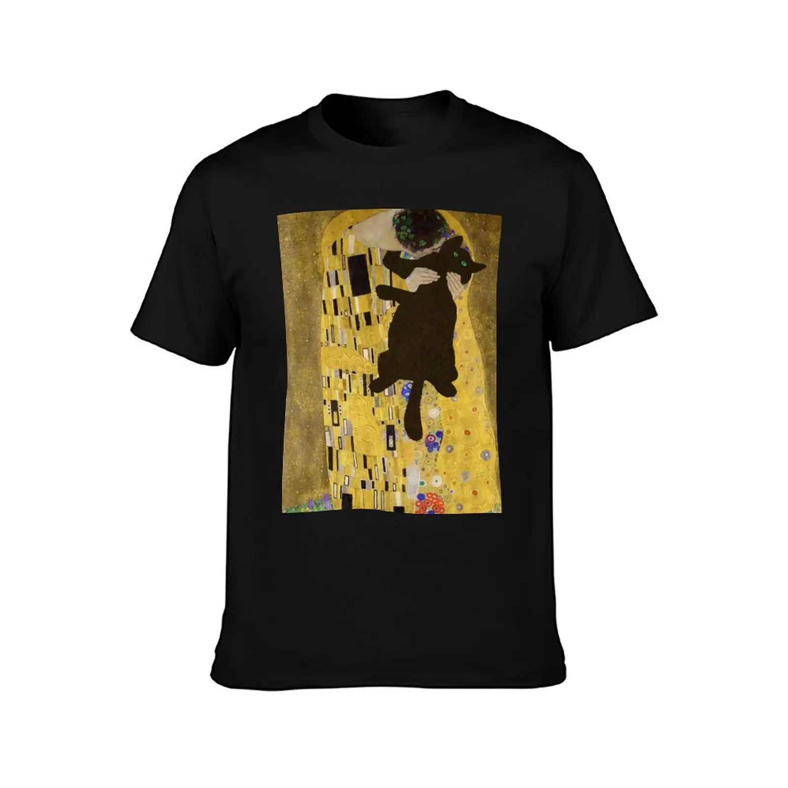 Gustav Klimt Cat , Klimt the Kiss Cat, Funny Cat mom gift, Black Cat Art T-Shirt Creative Graphic Tee Shirt