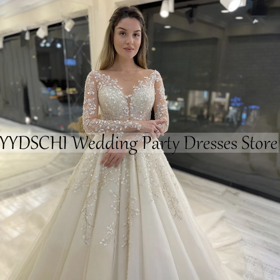 Customized Gown Luxury Wedding Dress For Women White Applique Sweetheart Stain Embroidery Ball Gown Appliques Sleeves For Women