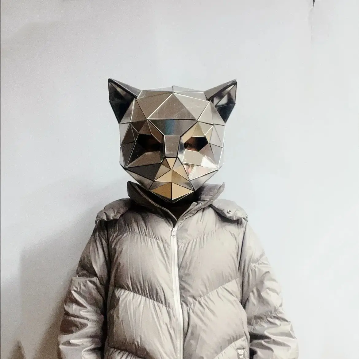 3D مرآة قناع تأثيري الدب ليوبارد النمر قرون شيطان خوذة مهرجان الموسيقى DJ قناع نادي الرقص الدعائم