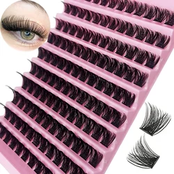 個々のまつげクラスター,長さ8〜16mm,天然のつけまつげ,カール,エクステンション,120ユニット