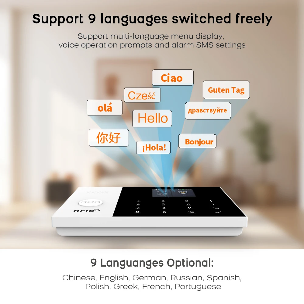 WIFI Tuya Smart Home 433MHZ Sistema di allarme GSM Sistema di allarme antifurto con rilevatore di movimento Sirena wireless Smart Life APP Aleax