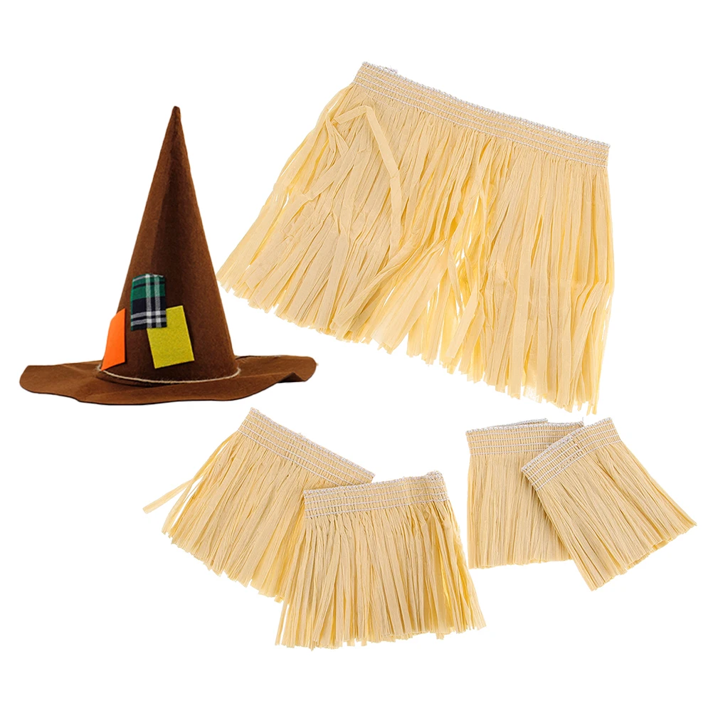 

Grass Skirt Five-piece Set Accessories Skirts Luau Performance Raffia Dress Hawaii Costume Hawaiian