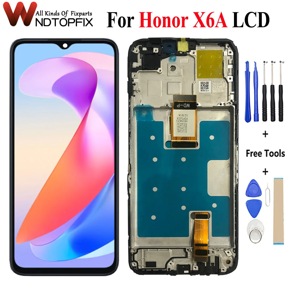 

Tested Working Display 6.56" For Huawei Honor X6a Touch Screen Digitizer Display Assembly For Honor X6a WDY-LX1 LCD With Frame