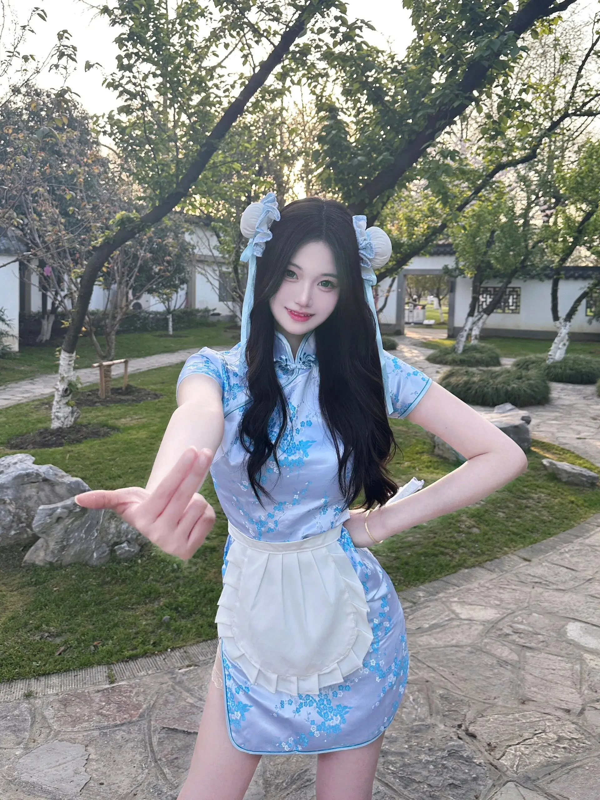 New Chinese Sle  Dr ort Sve ort  Daily Wear Soft Girl Maid orm loween Cisas Cosplay ...