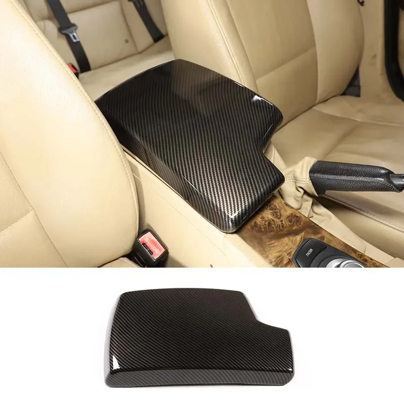 

For BMW 3 Series E90 2005-2012 ABS Carbon Fiber Car Central Control Armrest Box Cover Trim Stickers Car Accessories