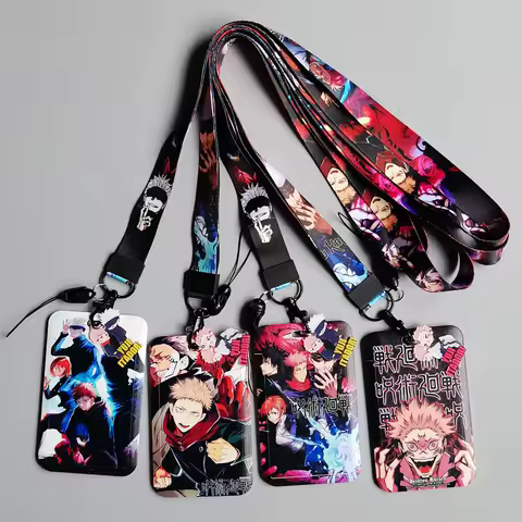 Japanese Anime Card Cases card Lanyard Key Lanyard Badge ID Cards Holders Neck Straps Keychains Itadori Yuji Gojo Satoru