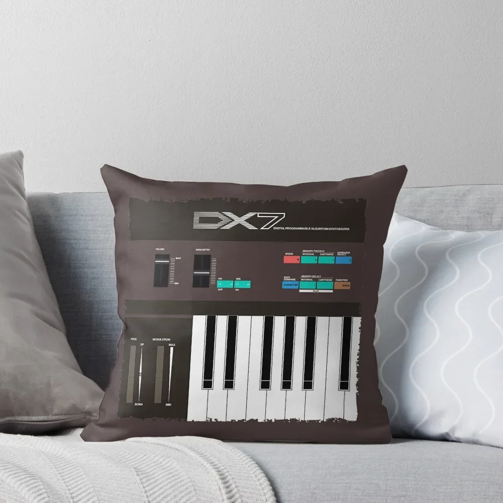 DX7 Synthesizer FM 80's - Vintage Synth - Synthwave - Analog Synth Throw Pillow christmas cushions covers bed pillows pillow