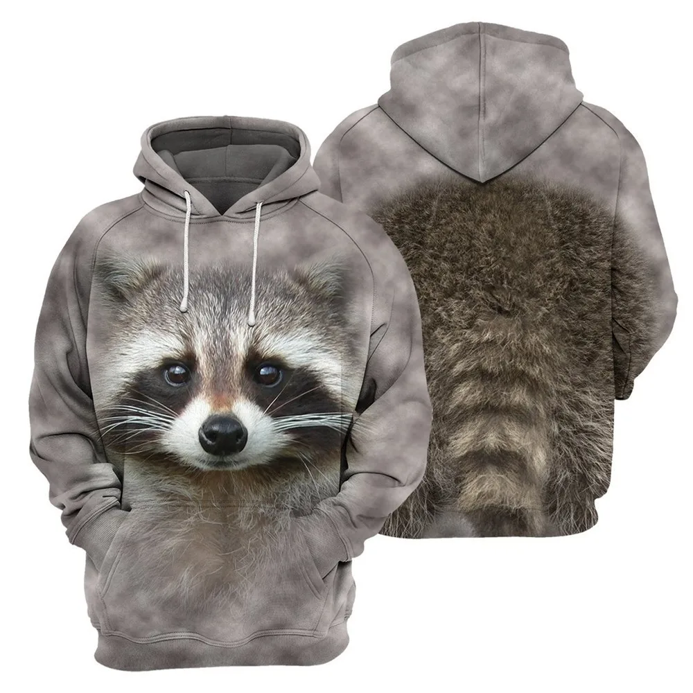 Nieuwe Dierencollectie Hoodies 3d Wasbeer Print Heren Dames Pullover Mode Streetwear Paar Sweatshirt Kleding Trainingspak Met Capuchon