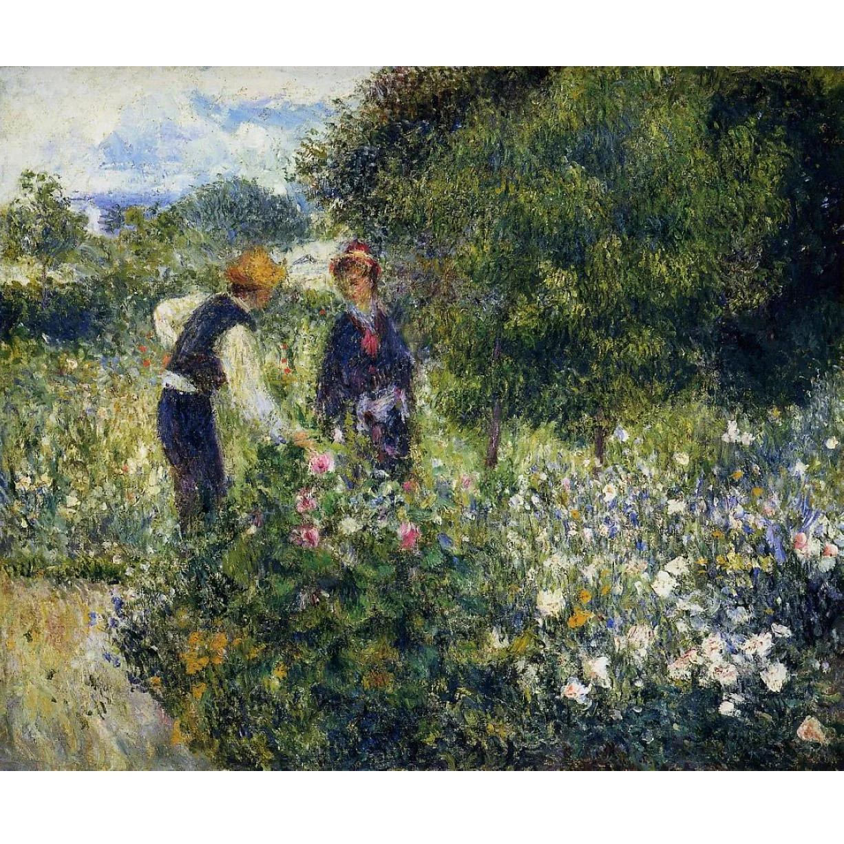 

Pierre-Auguste Renoir paintings,Picking Flowers,Handmade landscape oil painting,World famous painting replica,Picture for wall