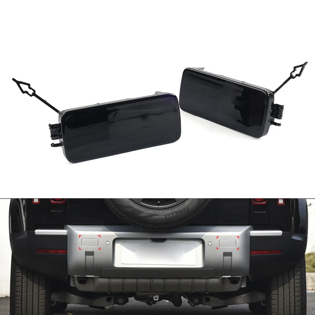 

Glossy Black Car Rear Bumper Trailer Hitch Tow Hook Hole Cover Trim For Land Rover Defender 90 110 130 2020 2021 2022 2023 2024