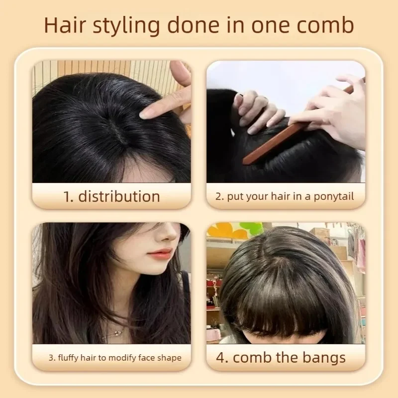Professional Anti-Static Scalp Massage Paddle Hair Brush Imitation Wood Handle Stylist Tool for Teas