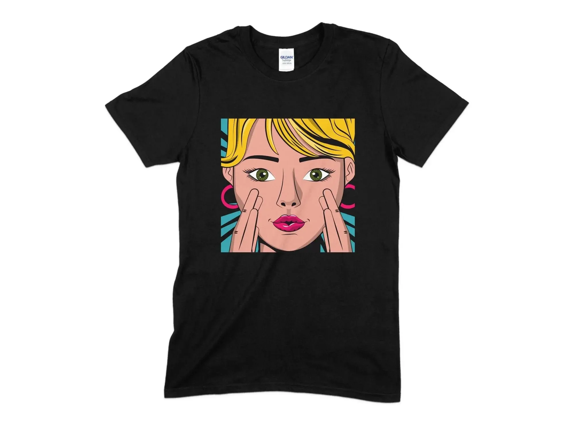 

Pretty Girl Red Lipstick Shirt, Beautiful White Woman T-shirt