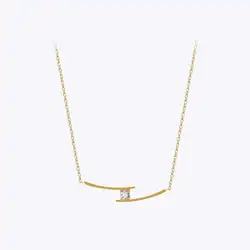 ENFASHION Para Mujer Bridge Type Ziron Pendant Necklace For Women Jewelry Collarbone Necklaces 18K Plated Gold Fashion Gift 3401