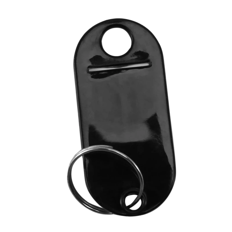 60 Pcs Assorted Key ID Label Tags Split Ring Keyring Keychain (Black)