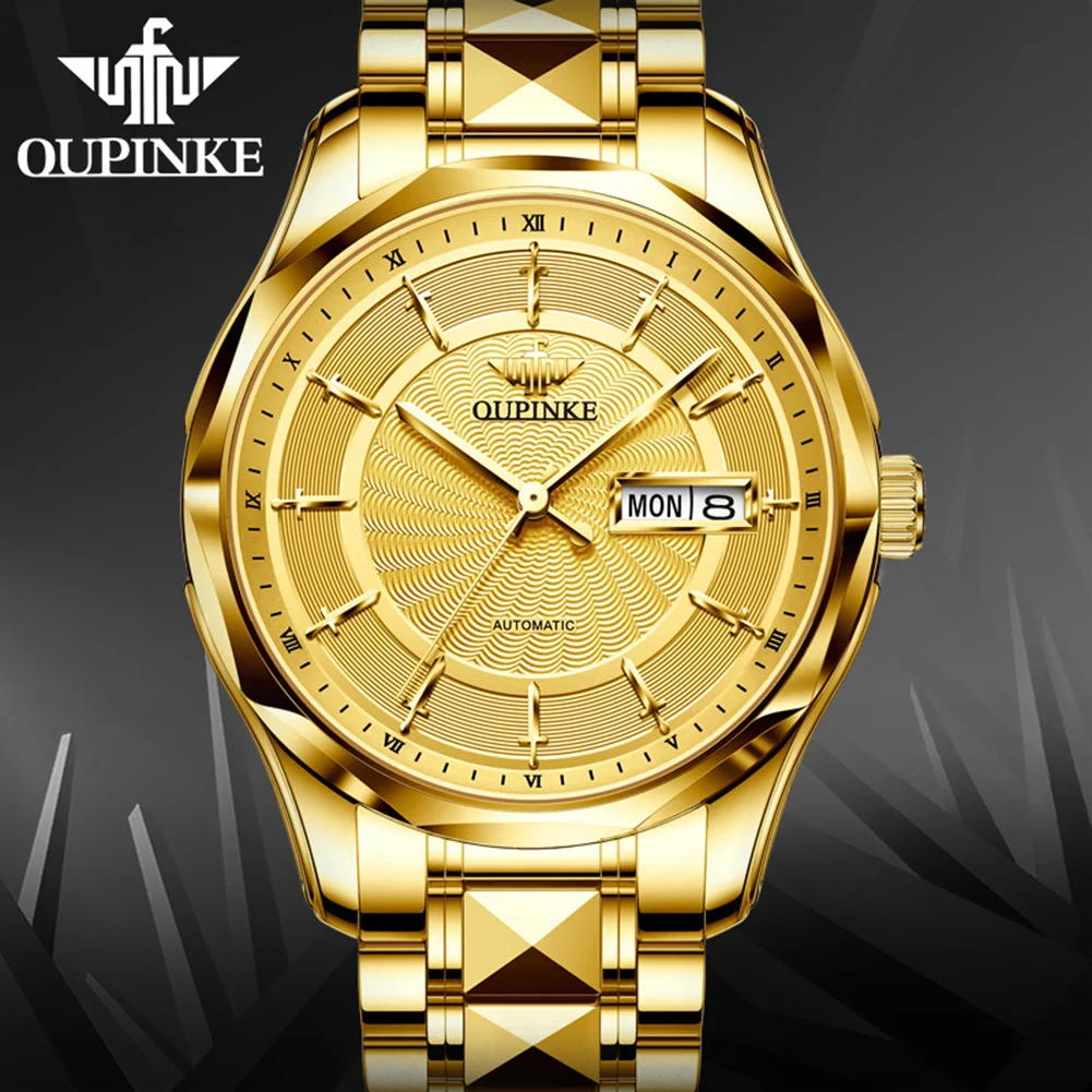 

OUPINKE Top Luxury Brand Men's Watches Fully Automatic Mechanical Watch Tungsten Steel Strip High Quality Original Waterproof